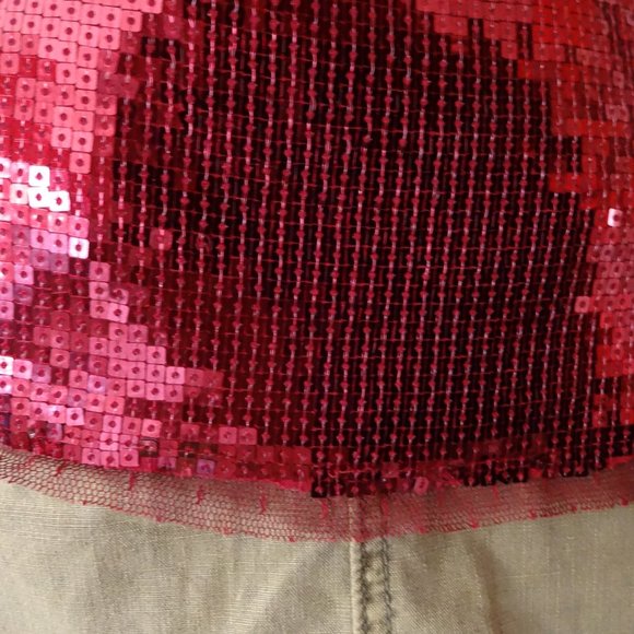 Free People Intimately Sequined Tank Cherry Red M - Picture 5 of 6